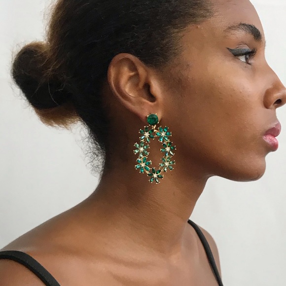 Flower Gold-Tone Drop Earrings - Picture 17 of 17